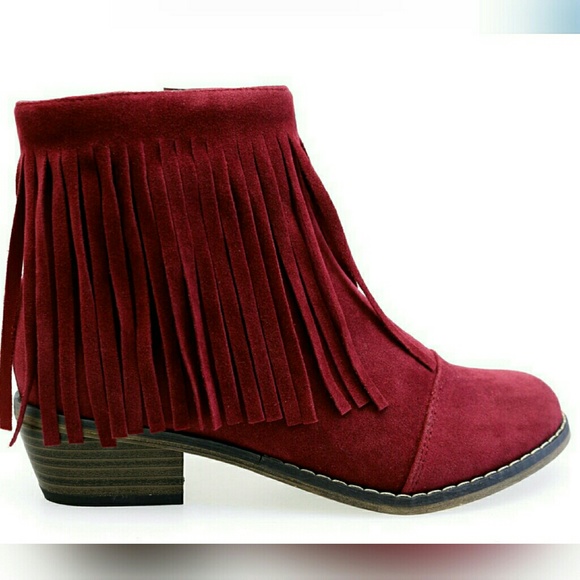 Breckelles Shoes - Fringe Ankle Booties