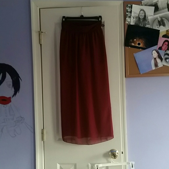 Burgundy maxi skirt