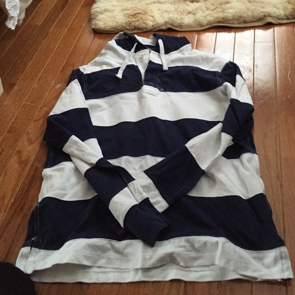 Navy blue and white polo