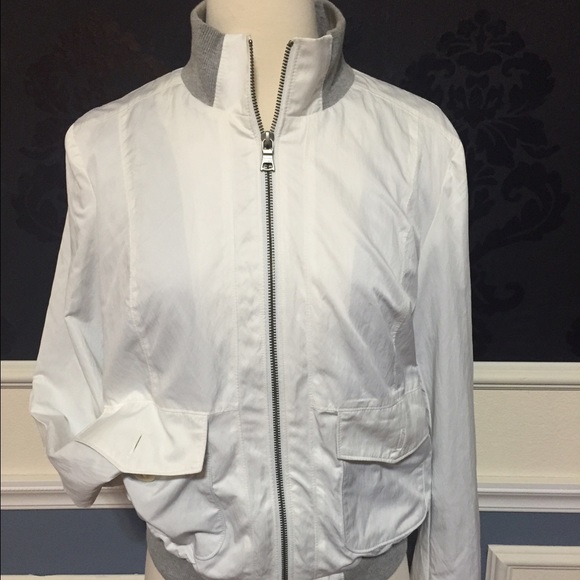 Banana Republic White Bomber Jacket