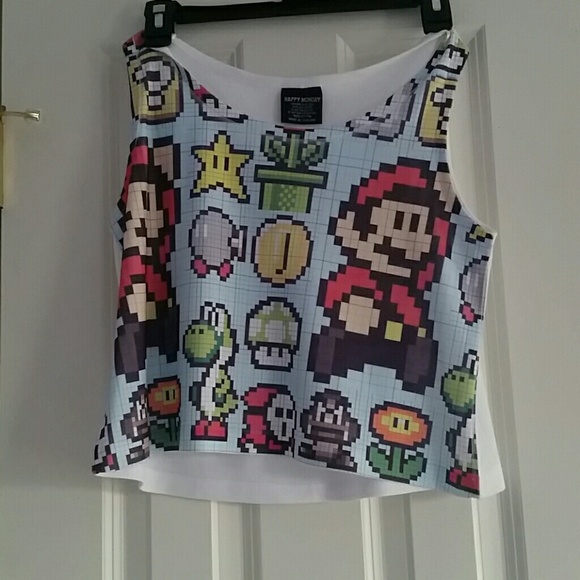 Ultra soft Mario semi cropped tank top