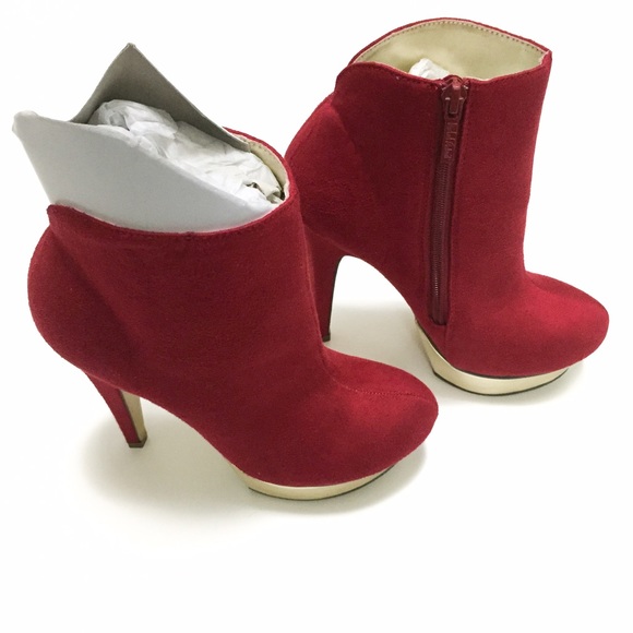 ❌SOLD❌ Michael Antonio red gold ankle boots - Picture 3 of 4