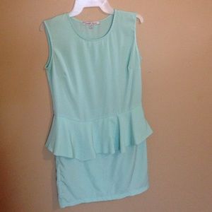 Mint green fitted dress