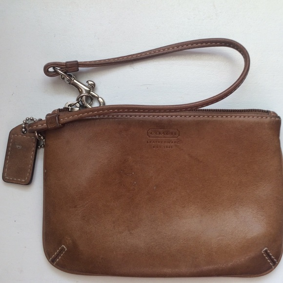 Coach leather wristlet