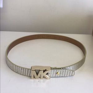 Michael Kors silver snakeskin belt