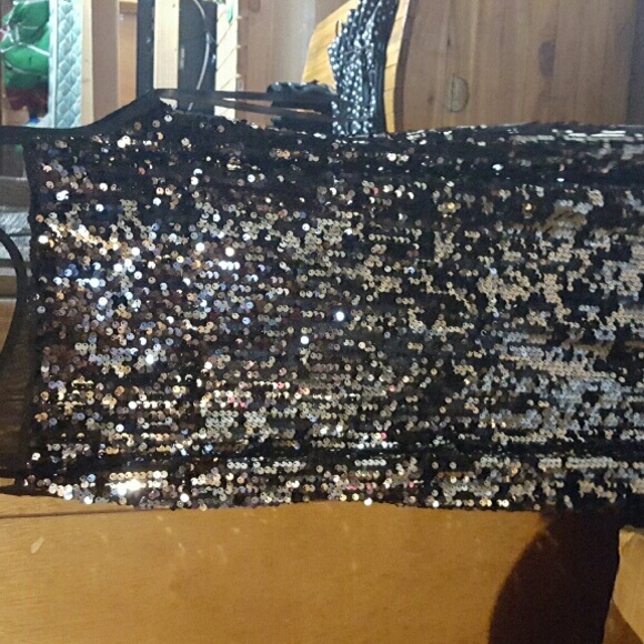 Black sequin, sleevless dress