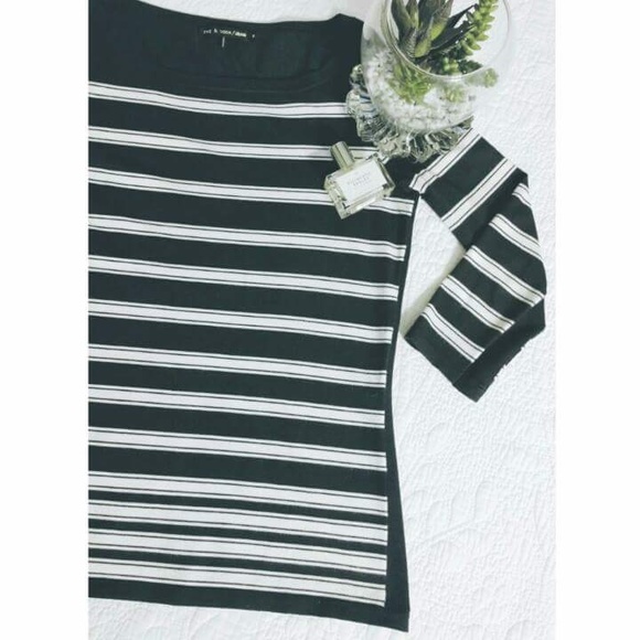 $220 RAG & BONE SARA STRIPED FINE KNIT TOP - Picture 3 of 4