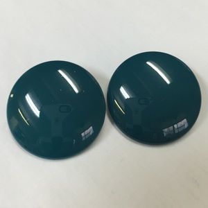 Vintage Teal Blue Green Button Earrings