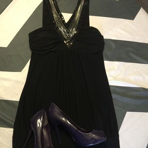 BLACK DRESS WITH SEQUIN TOP