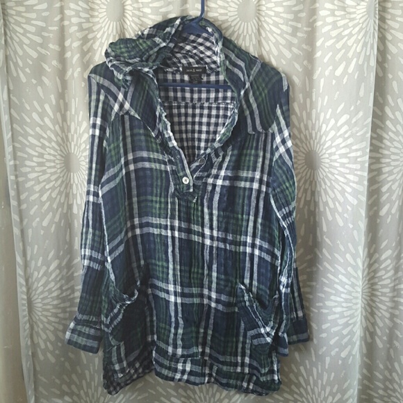 Hooded flannel print shirt