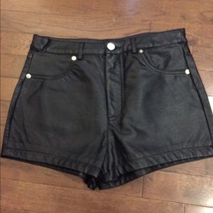 Faux leather shorts