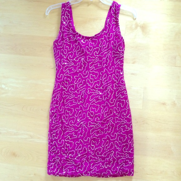 Sequin magenta mini dress! - Picture 1 of 2