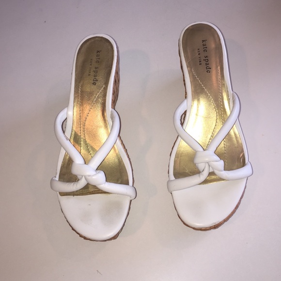 Women's Kate Spade white wedge sandals