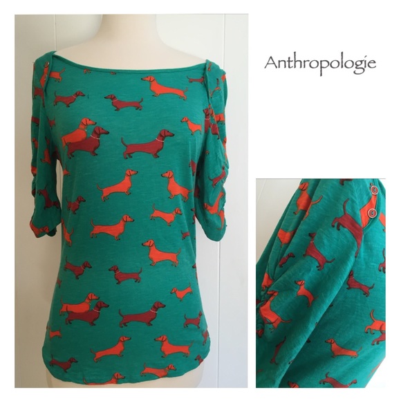 •Anthropologie Novelty Print Top•