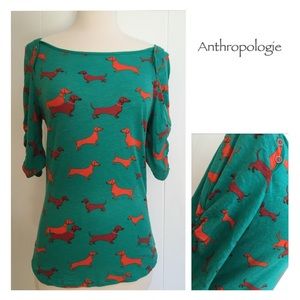 •Anthropologie Novelty Print Top•