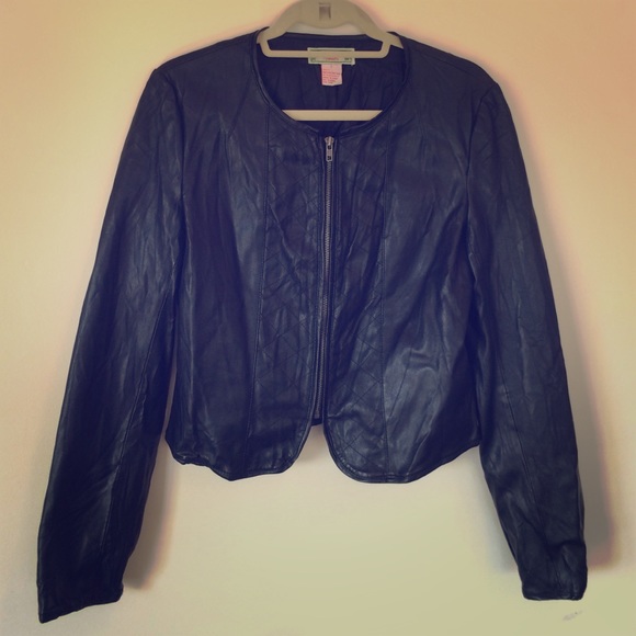 Flying tomato faux leather jacket