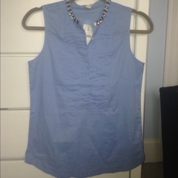 J. Crew blue button up tank top