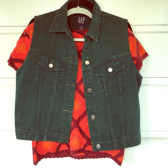 Gap Jean Vest Dark Green