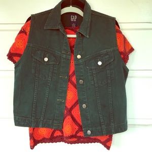 Gap Jean Vest Dark Green