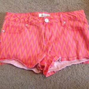 red, orange, purple Aztec chevron shorts