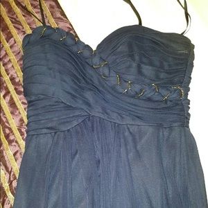 Blue strapless dress