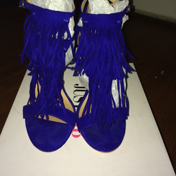 Blue fringe heel (JUSTFAB)