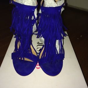 Blue fringe heel (JUSTFAB)