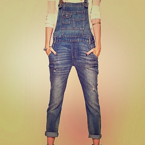 Free People Denim - Washed Denim Overall by free people in size 26
