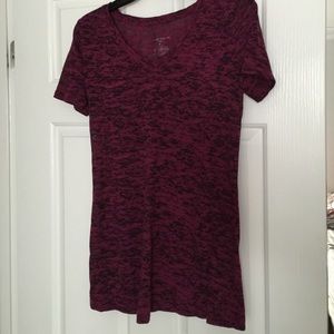 Purple burnout maternity tee