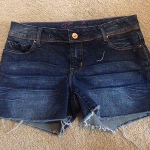 blue jean shorts