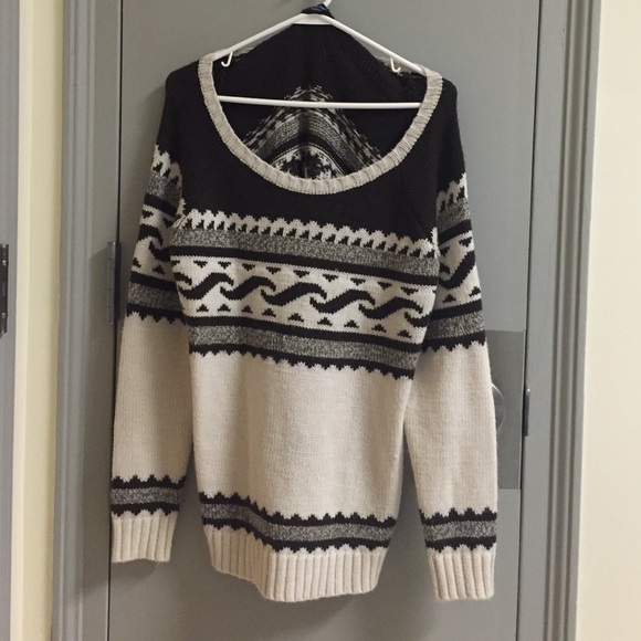 Dark Brown and White Sweater