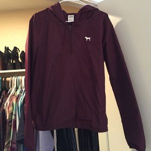 Burgundy Victoria's Secret windbreaker