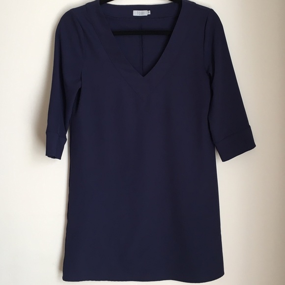 Navy V Neck Tobi Dress
