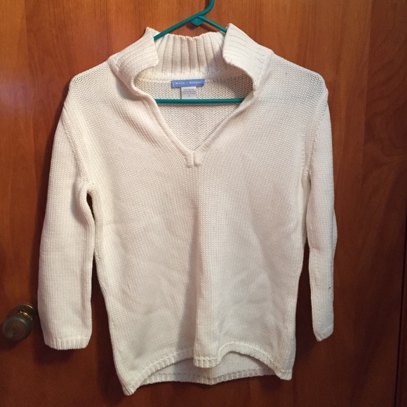 White V neck sweater