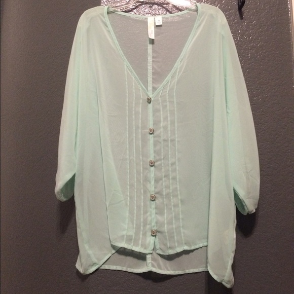 Sheer green top