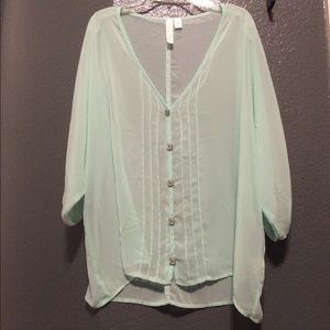 Sheer green top