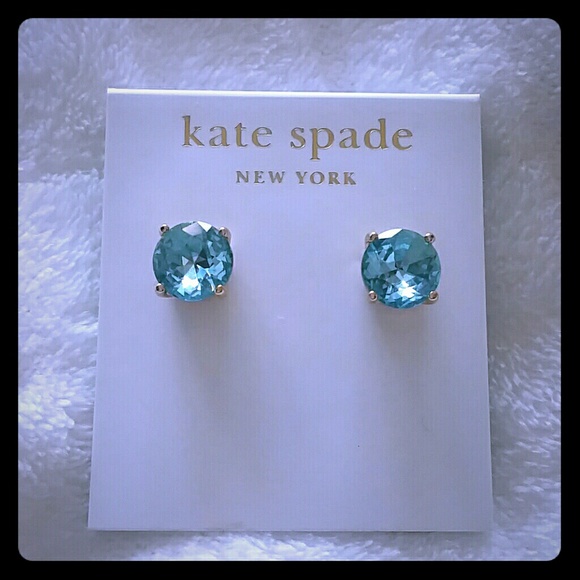 Kate Spade Gum Drop Stud "Giverny Blue" 14k Gold