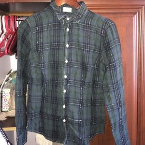 Green and blue flannel with silver