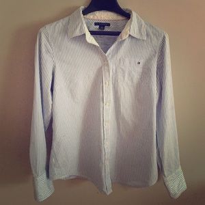 Blue Pinstripe Tommy Hilfiger Button-down Shirt