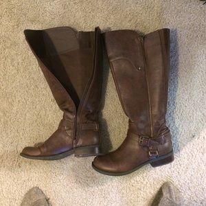 Brown riding boots