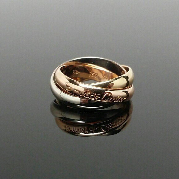 Cartier Trinity Ring 18K Tri-Gold SIZE EU51 US 5.7 - Picture 2 of 3