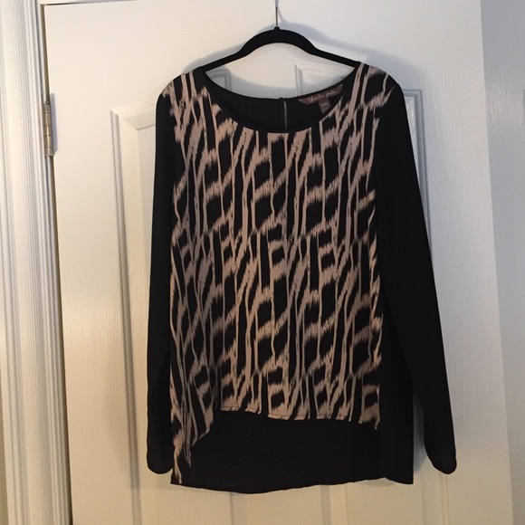 Black and Tan long sleeve blouse.