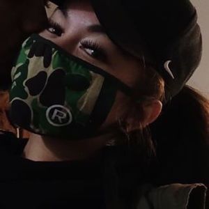 Bape camo facemask.