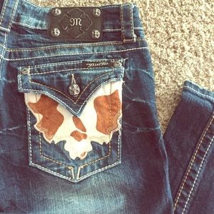 *Price Lowered*Miss Me Brown Cow Patch Texas Rodeo