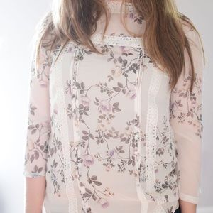 Lauren Conrad Runway Collection Lace-Trim Blouse