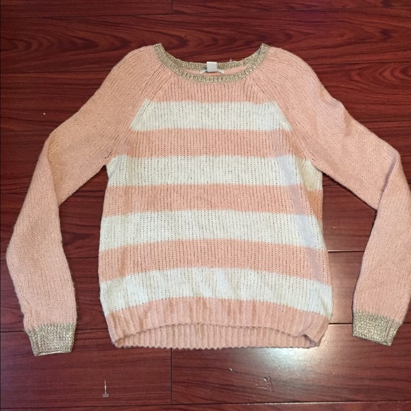 Pink and white striped sweater