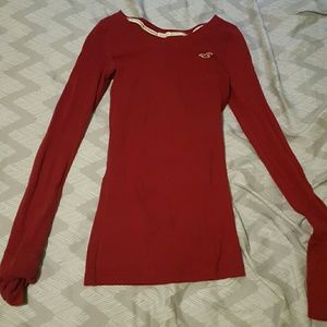 Hollister Small Red Long Sleeve Shirt