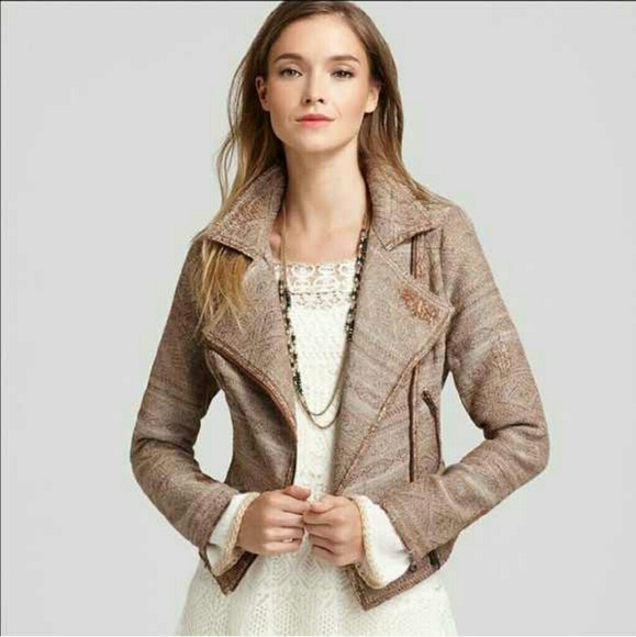 Free People Jackets & Blazers - Free People Jacquard Moto Jacket