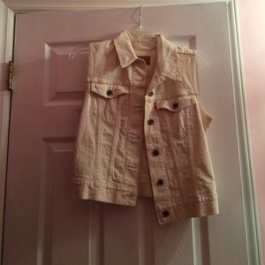 White Denim Levi Vest