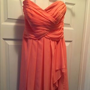 David's Bridal coral size 8 bridesmaid dress